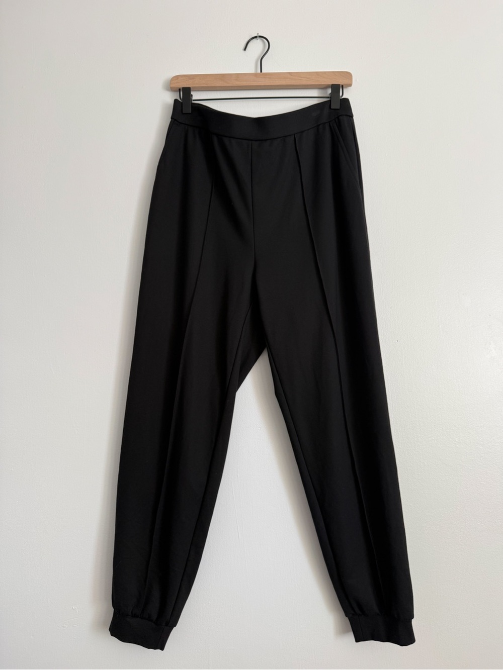 Eileen Fisher Black Ponte Jogger Pants Tapered Ankle Size M